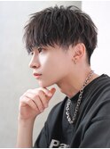 ツーブロック刈り上げマッシュ"無造作ツイストスパイラルパーマ"