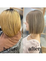 ヘアサロン ドットプラス 町田店(dot. plus)&nbsp;【市井友佳子】ボブ×ミルクティー