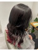 10代20代大人可愛い裾カラーイルミナカラー艶感ピンクベージュ