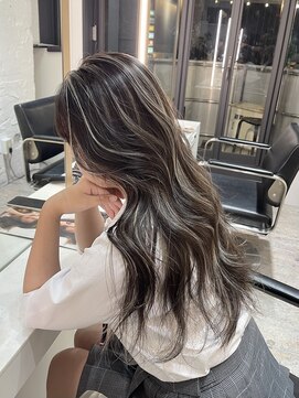 ブレンド 渋谷(BLend) ホワイトグレージュミニウルフデジタルパーマチェリーブラウン