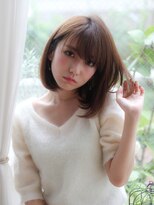 ヴィヴィ(VIVIE)&nbsp;小顔大人可愛いワンカールボブラウングレージュ透明感モテ髪艶髪