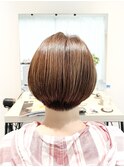 前上がりショート/マッシュショート/ハイライト/ベージュカラー