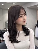 韓国風レイヤーカット/透明感カラー/オリーブブラウン/髪質改善