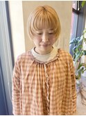 ミニボブ/顔まわりカット／ハイトーンカラー/30代