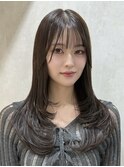 結べるレイヤーカット/ミルクグレージュ/韓国巻き/顔周りカット
