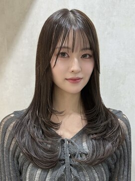 ロンドアヴァントゥス 池袋(Lond aventus) 結べるレイヤーカット/ミルクグレージュ/韓国巻き/顔周りカット