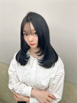 サンド 鹿児島中央(sand)&nbsp;黒髪/グレーベージュ/レイヤーロング/前髪パーマ[鹿児島中央駅]