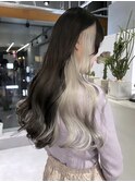 ツートンカラー×インナーカラーベージュ×サイドバング20