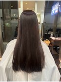 大人可愛い透明感立体感ダークグレージュ×エアストレート