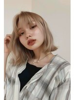 ラナ 新宿(lana)&nbsp;ボブ/ハイトーン/タッセル/センターパート/【lana hair新宿】