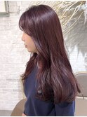 セミロング×ボルドールビー　ブリーチなしダブルカラー