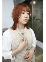 レコ 渋谷(LECO)&nbsp;オレンジブラウンベージュハイトーンケアブリーチウルフマッシュ