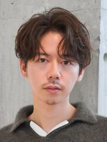 フィフス 渋谷(fifth) 渋谷大人緩めシャドウパーマメンズカットセンターパート毛流れ