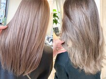 人気のデザインカラーもUNIKAならブリーチなしでも透明感たっぷりに仕上がる*[ハイライト/インナーカラー]