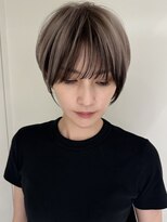 ジルブラン オーラ 菊川店(JILBLAN AURA)&nbsp;グレージュハイライトダブルカラーインナーカラーボブショート