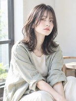 ドット ヘアー(dot.hair)&nbsp;暗髪グレージュ / くびれミディ / シースルーバング