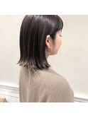 切りっぱなしボブ ハイライト ブリーチ