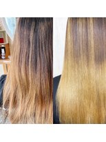 アンフィシュピトロワ(AnFye spi tlow)&nbsp;ブリーチ毛をジュエリーシステム×LULUTr×【縮毛矯正】で艶髪