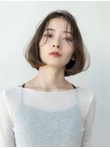 切りっぱなしボブ美髪質改善フルバングナチュラルカラー小顔