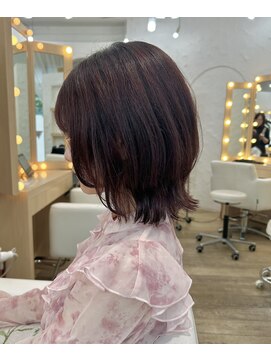 エレノア 渋谷公園通り店(Eleanor) イルミナピンクグレージュ×癖毛ウルフボブ