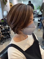 ティダスマイル ふじみ野店(tida smile) こなれミディ/白髪ぼかしハイライト＊レイヤーカット40代/50代