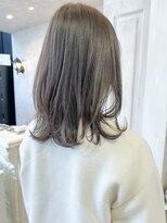 キャアリー(Caary)&nbsp;福山市美容室Caary透明感冬カラー青みグレージュセミロング