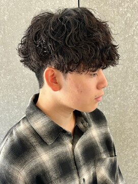 ニアウ 高崎店(Niau) メンズマッシュ波巻きツイストスパイラルパーマ群馬高崎眉毛