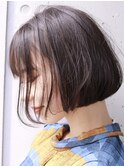 丸みショート・ボブ/丸顔/前髪あり/絶壁解消/３0代/４0代/長め