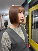 切りっぱなしボブ/マロンブラウン