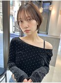 ハイライトカラー ピンクベージュ ウェーブカール ボブルフ 浦和