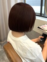 カノエ 福岡香椎店(canoe)&nbsp;切りっぱなしボブ オリーブグレージュ 透明感カラー 艶髪 20代