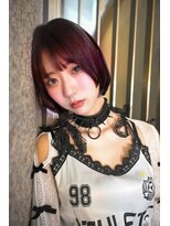 キジ(KIJI)&nbsp;レイヤーボブ/ミニボブ/レッド/ワインレッド/ワイドバング