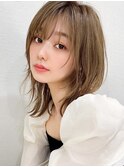 大人かわいいエアリーミディの小顔くびれ韓国ヘアー20代30代