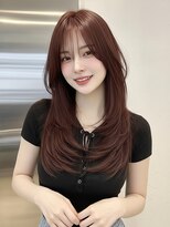 アジールヘア 東上野店(agir hair)&nbsp;大人しなやかレイヤー秋カラーチェリーブラウン【上野】