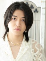 モッズヘアー メン 戸田公園店(mod's hair men)&nbsp;伸ばしかけかき上げブラック学生ウルフメンズカットh戸田公園