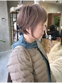 【札幌円山美容室】ブリーチ無し白髪ぼかし×くびれショート