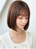 30代40代暗髪ボブ◎髪質改善ストレートで艶めく美髪春カラー