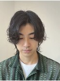 朝ラクな無造作メンズパーマ×ウルフ