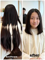 エメールヘア(aimere hair) 受験前にバッサリ♪ ヘアドネーションで叶えたナチュラルミディ