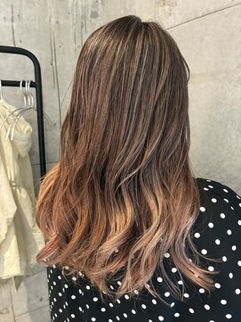 プラスシー(+C) 大人の素敵なピンクベージュ!福岡ハイライト/福岡白髪ぼかし