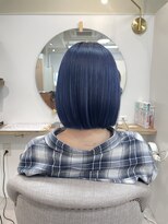 シアアルン 新小岩店(SHEER alun)&nbsp;◆ ケアブリーチ2回～の緑になりにくいブルー×艶ボブ【新小岩】