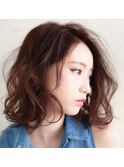 ふわふわショート×姫カット×ミルクティアッシュ×前髪パッツン