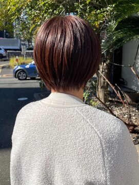 ナカオコアフュール(NAKAO COIFFURE) 丸みショート×ピンクブラウン　30代40代