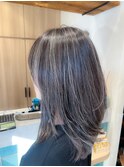 白髪ぼかし細めハイライト30代40代50代セミディシアーカラー03
