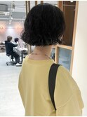 "久保田"ミニボブくせ毛風パーマ10代20代切りっぱなし