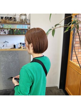 コポル(Copol) 春ショート×ぱつっとボブ×オレンジベージュ