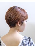 オレンジベージュ#ダブルカラー#切りっぱなしボブ#ケアブリーチ