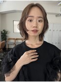 レイヤーボブ 切りっぱなしボブ 透明感カラー
