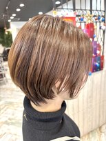 リノナ(Linona)&nbsp;ロングショートワンカールパーマカーキグレージュ前髪錦糸町