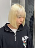 12151艶髪ホワイトブロンド韓国タンバルモリボブマロンベージュ